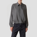 Eco-friendly canvas stand-collar jacket