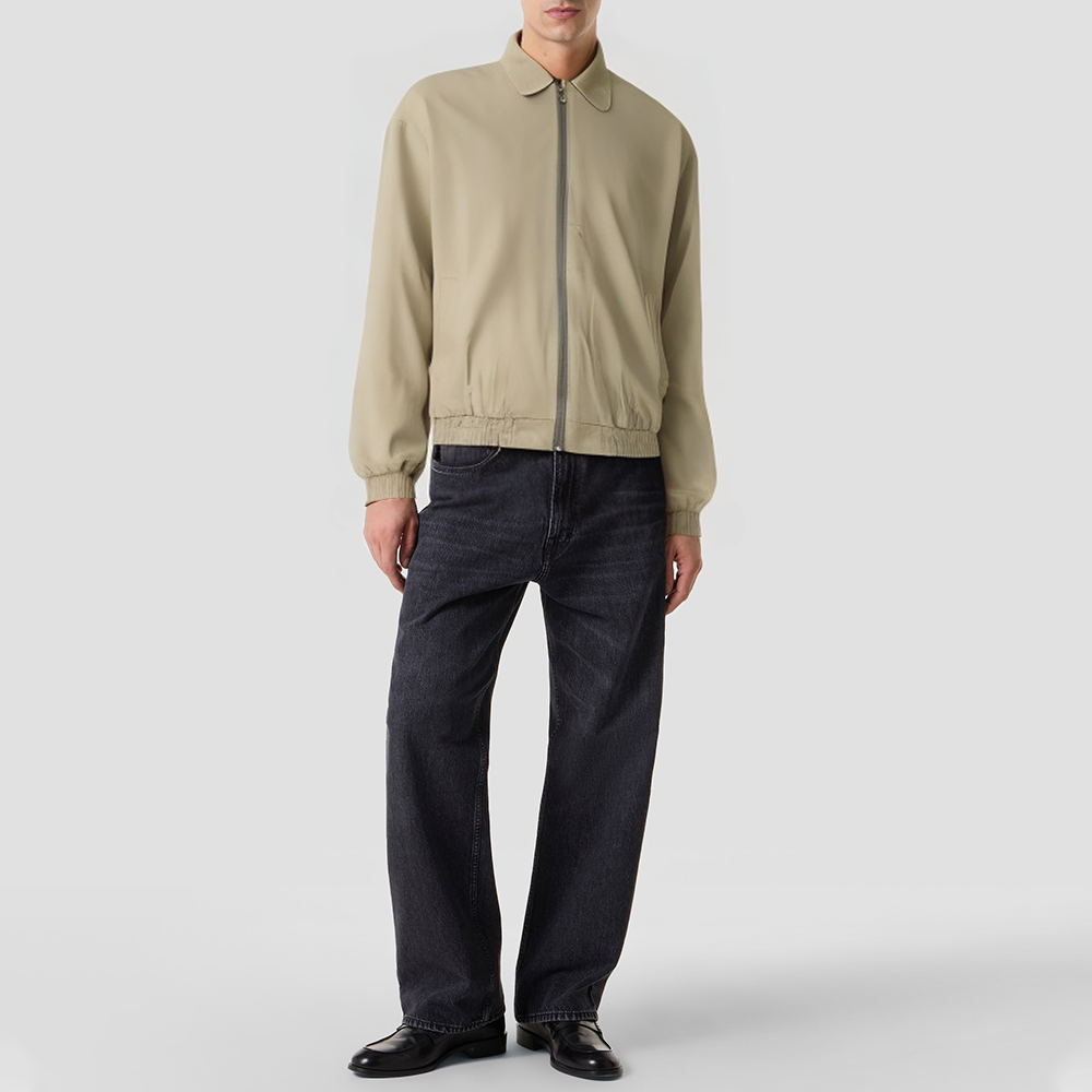 Reversible vintage-style stand-collar jacket