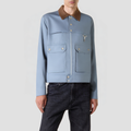 Retro stand-collar patchwork work jacket