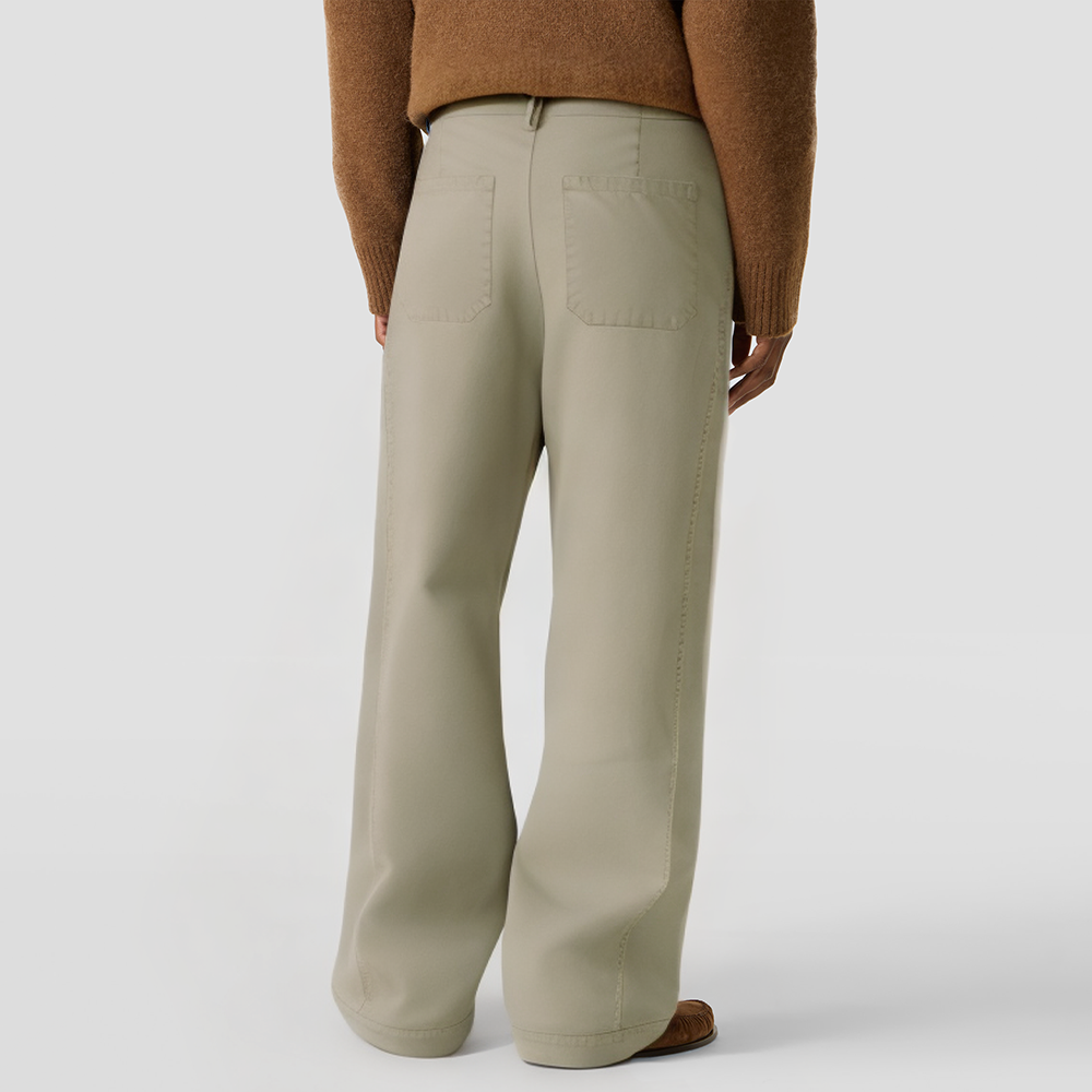 Washed loose-fitting men's wide-leg trousers