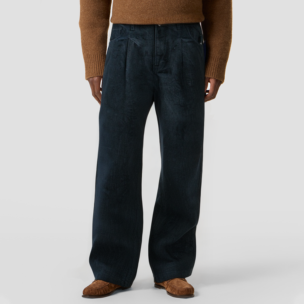 Street style men's wide-leg jeans