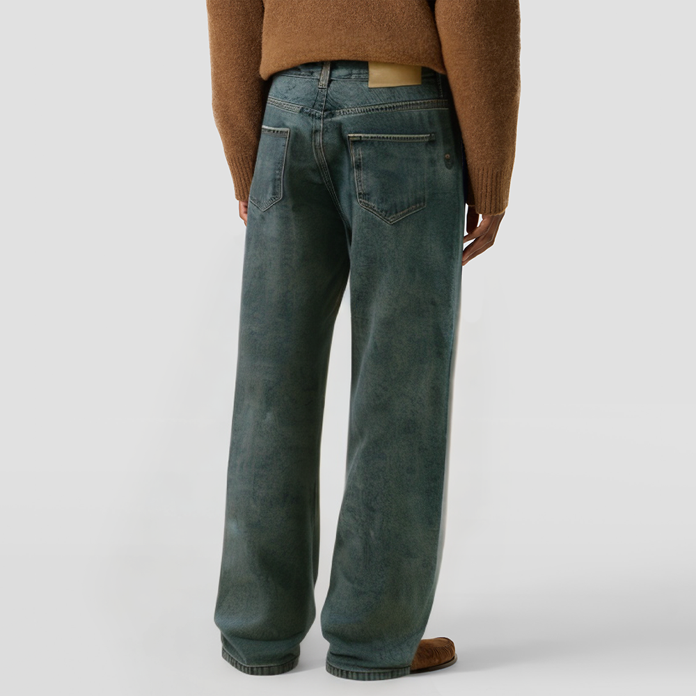 Casual mid-rise loose-fitting trousers