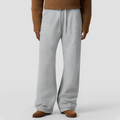 Drawstring straight-leg mid-rise trousers