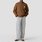 Drawstring straight-leg mid-rise trousers