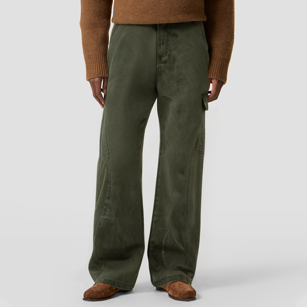 Men's multi-pocket straight-leg cargo pants