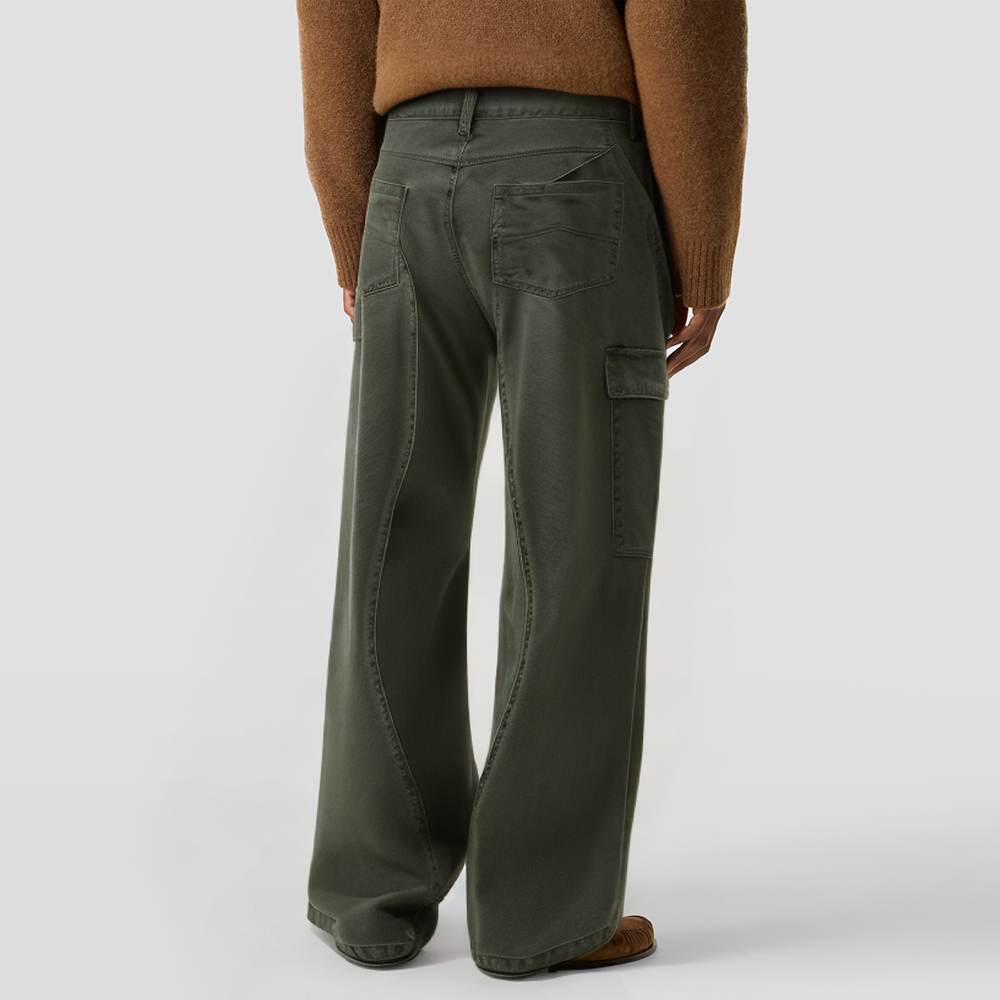 Men's multi-pocket straight-leg cargo pants