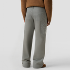 Washed straight-leg work pants for men