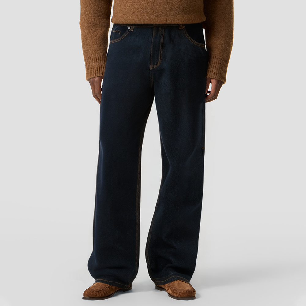 Straight-leg casual street-style jeans