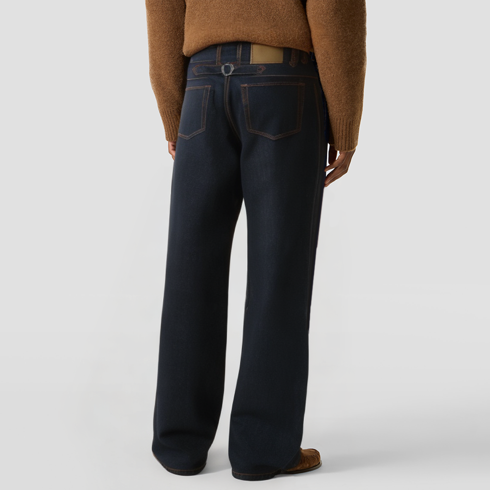 Straight-leg casual street-style jeans